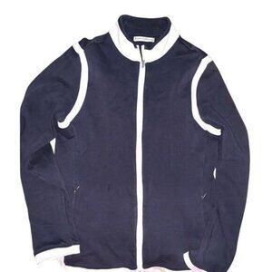 Fairway & Greene Womens Navy & White Full-Zip Jacket M